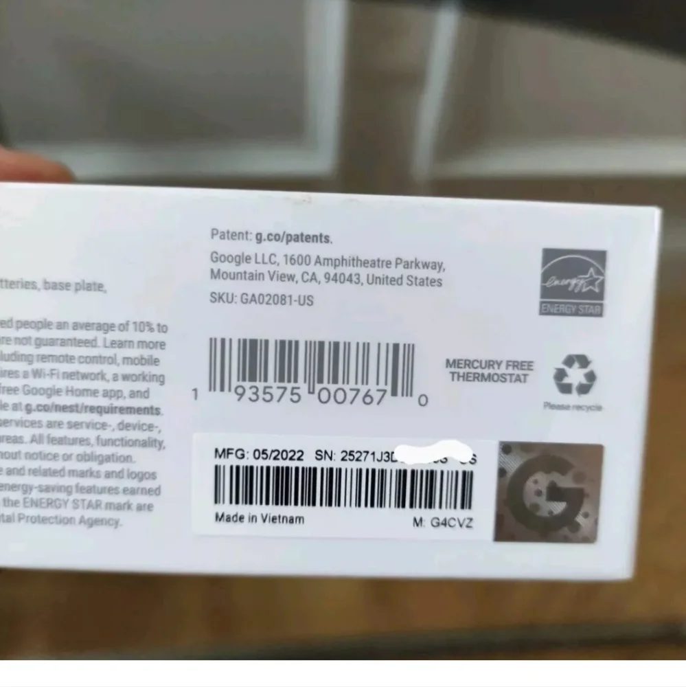 New Open Box Google G4CVZ Nest Thermostat Black and New Sealed Trim Kit